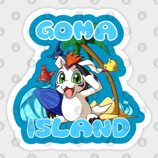 Goma Island Sticker by PRPrints